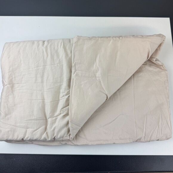 Pottery Barn Dream Brushed Cotton Comforter Standard Sham Set in Flax NWOT - Picture 5 of 9